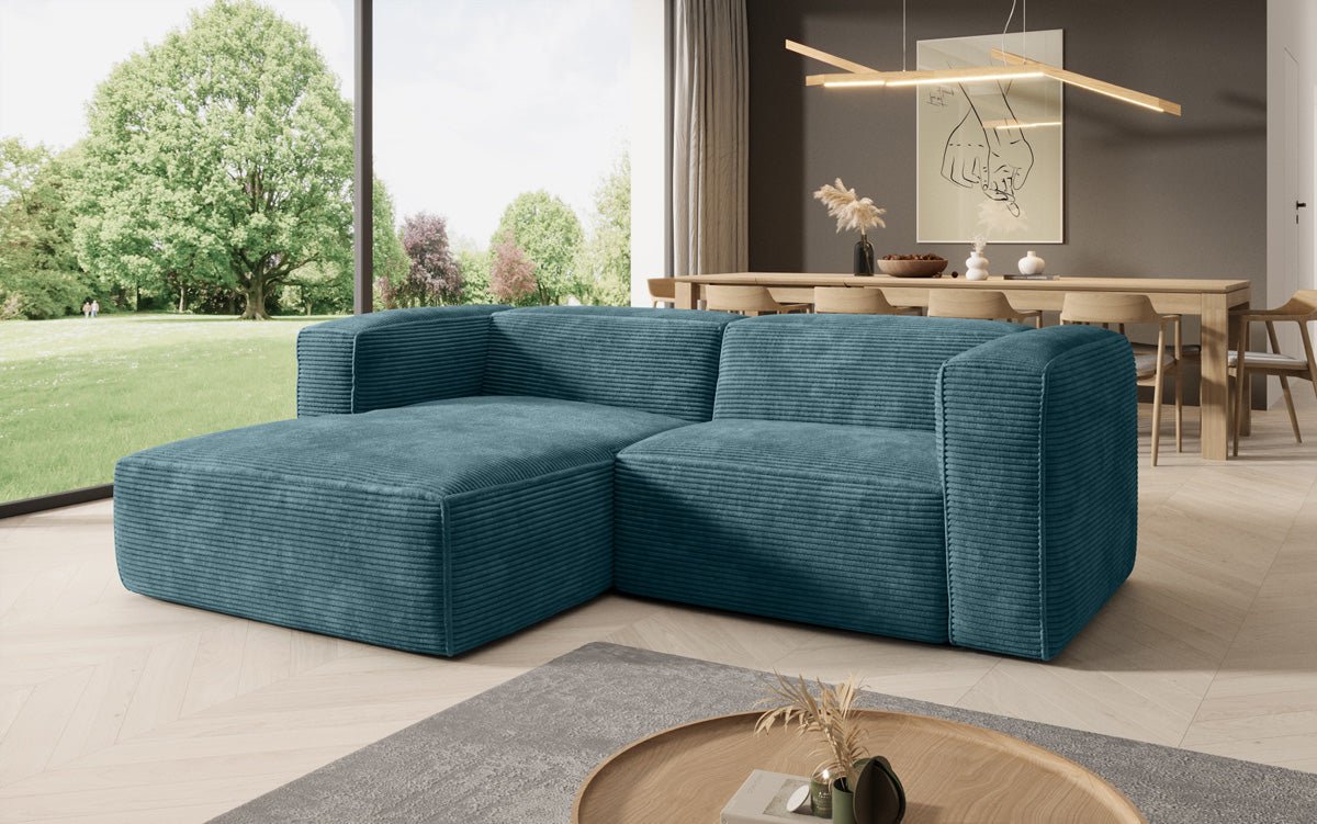 Komfortables Ecksofa Comfy L Mini aus Cord: Modern, Gemütlich, Vielseitig