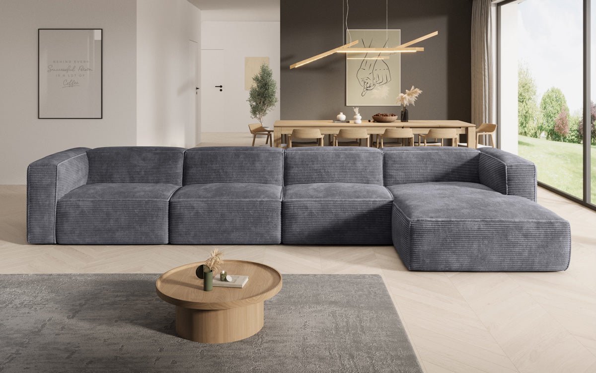 Luxuriöses Comfy L Maxi Cord Ecksofa: Schlaffunktion, Stauraum, Stilvoller Komfort