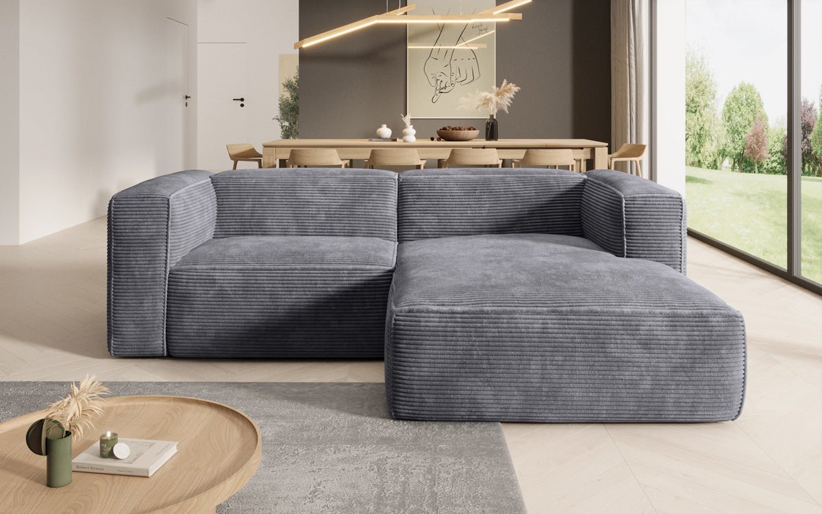 Komfortables Ecksofa Comfy L Mini aus Cord: Modern, Gemütlich, Vielseitig