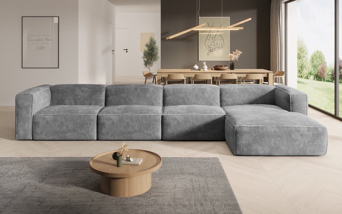 Luxuriöses Comfy L Maxi Cord Ecksofa: Schlaffunktion, Stauraum, Stilvoller Komfort