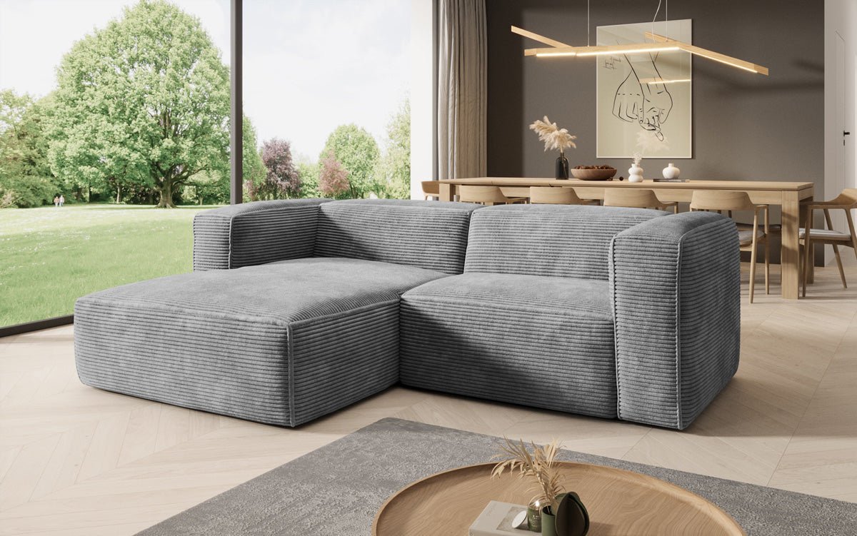 Komfortables Ecksofa Comfy L Mini aus Cord: Modern, Gemütlich, Vielseitig