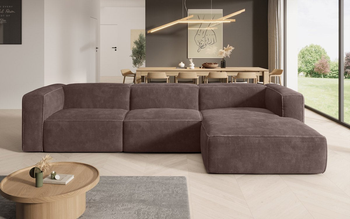 Luxuriöses Designer Cord Ecksofa Comfy L – Modern, Gemütlich, Vielseitig Wohnzimmer