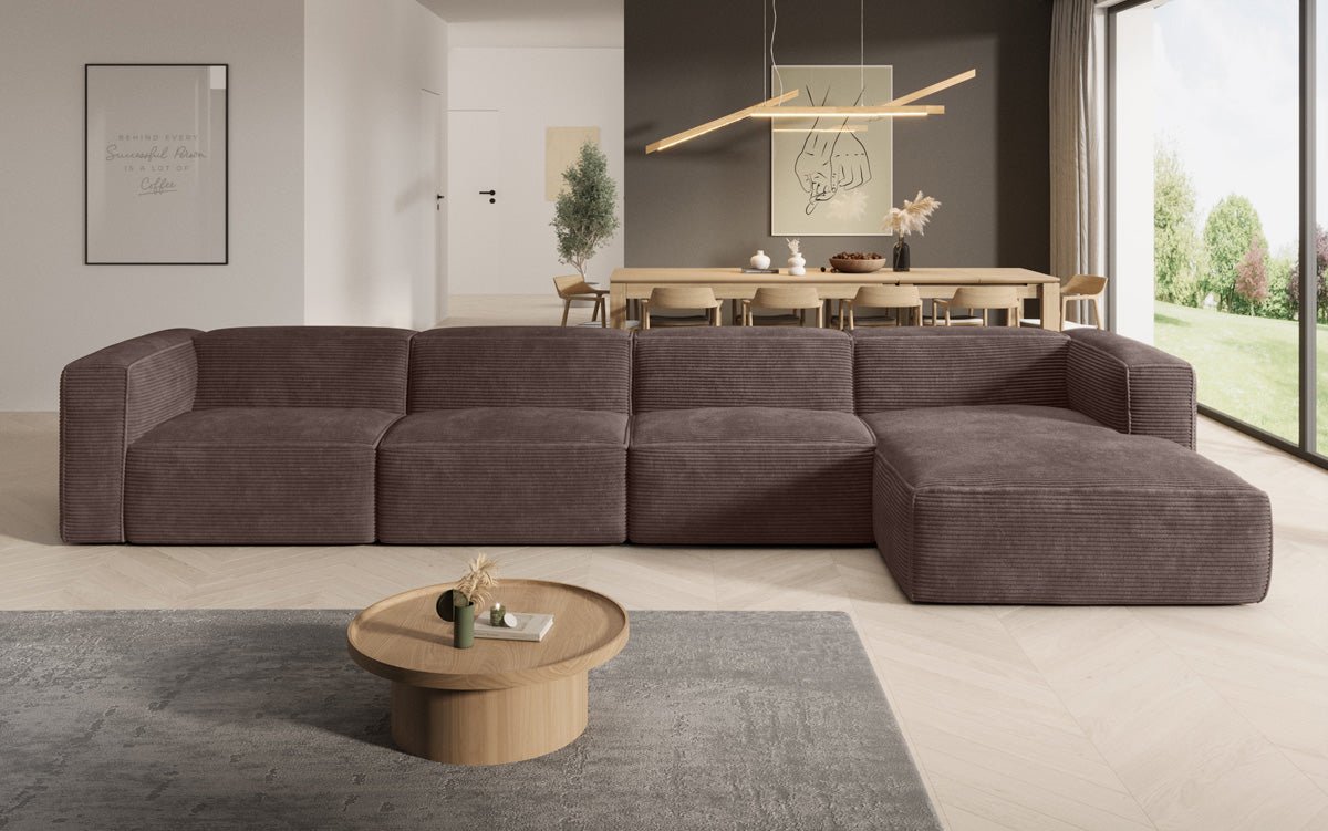 Luxuriöses Comfy L Maxi Cord Ecksofa: Schlaffunktion, Stauraum, Stilvoller Komfort