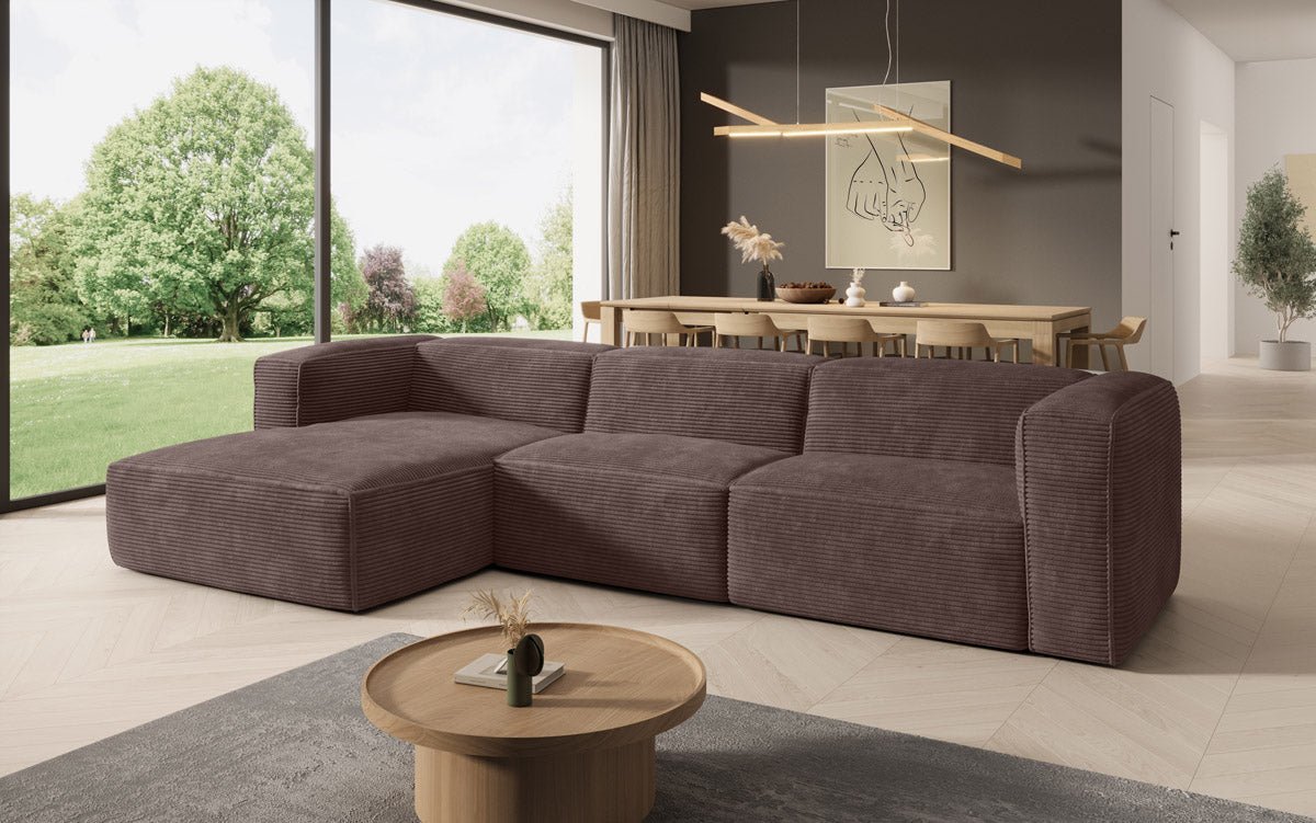 Luxuriöses Designer Cord Ecksofa Comfy L – Modern, Gemütlich, Vielseitig Wohnzimmer