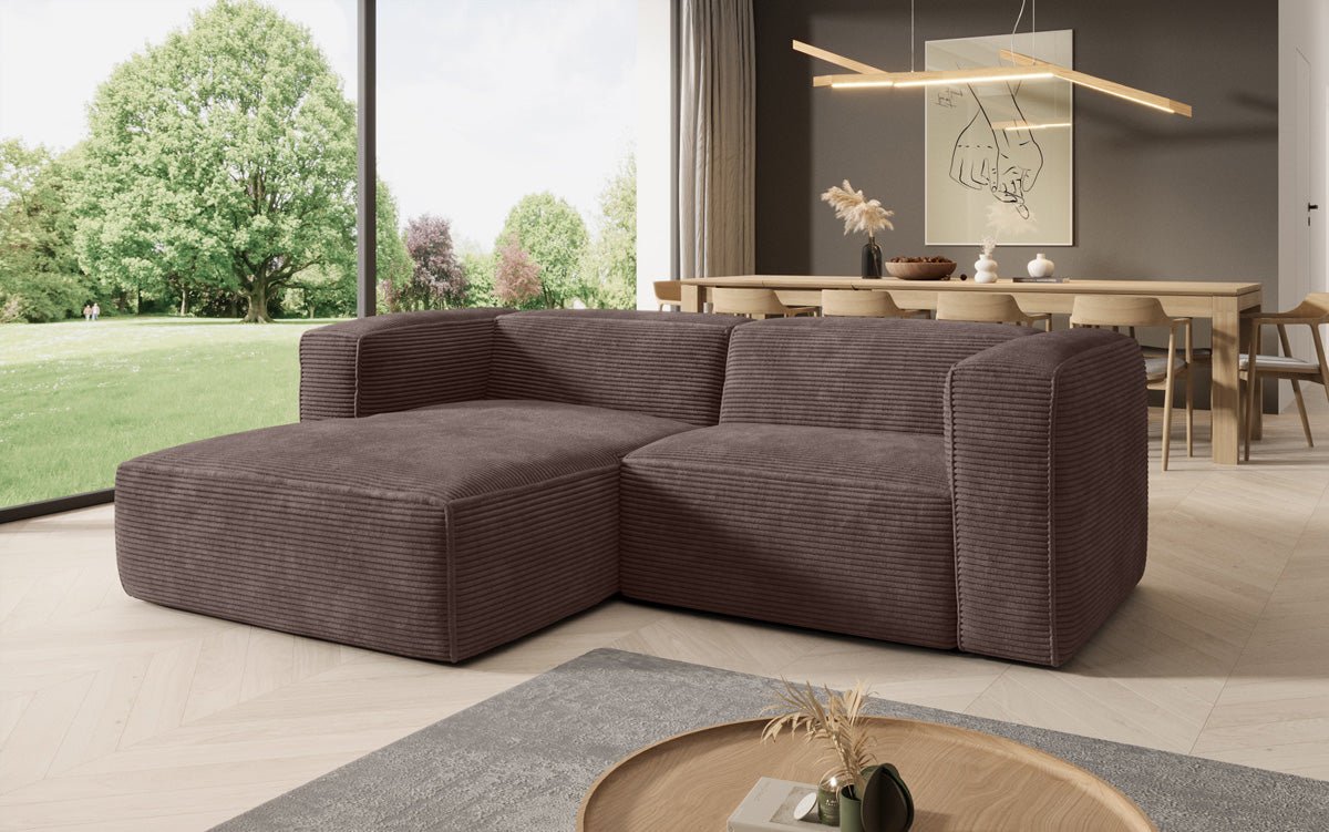 Komfortables Ecksofa Comfy L Mini aus Cord: Modern, Gemütlich, Vielseitig