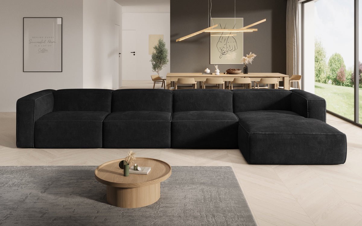 Luxuriöses Comfy L Maxi Cord Ecksofa: Schlaffunktion, Stauraum, Stilvoller Komfort