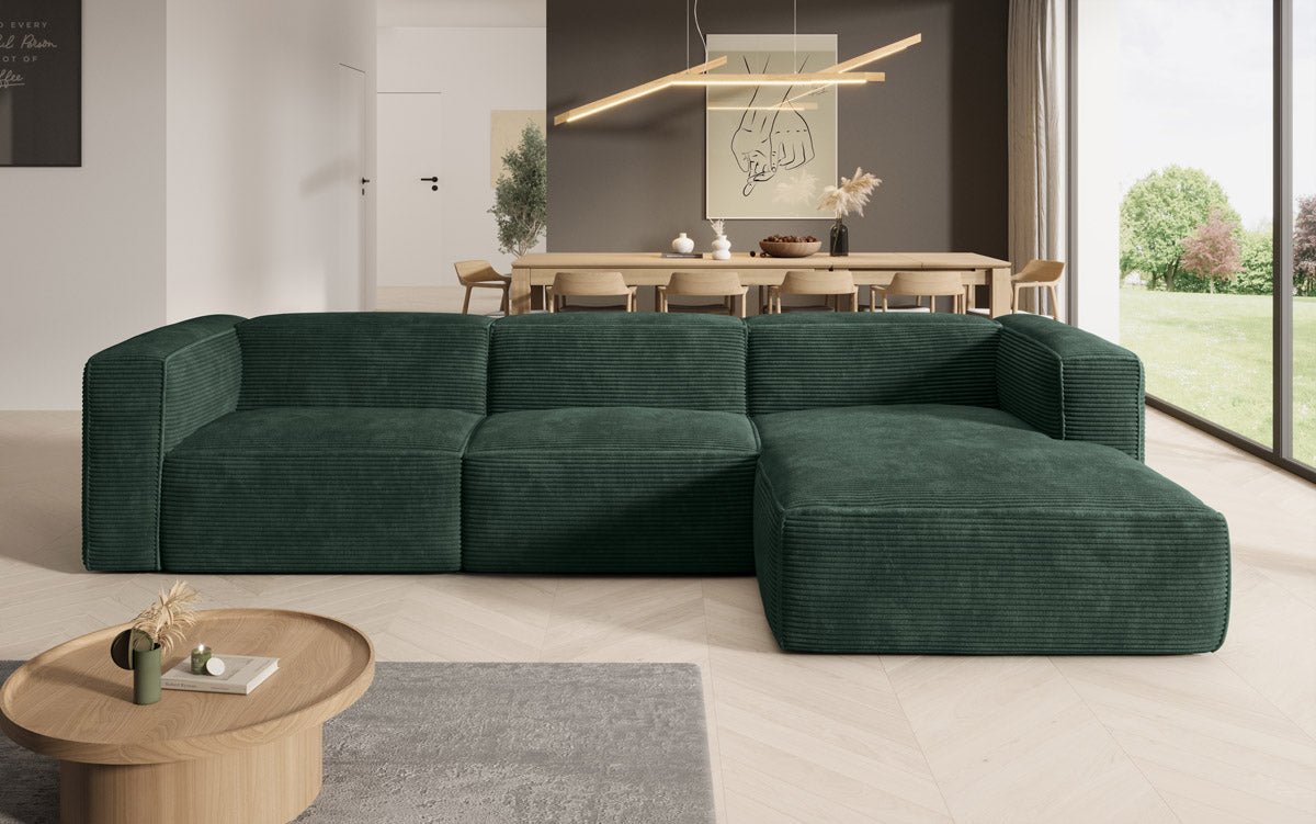 Luxuriöses Designer Cord Ecksofa Comfy L – Modern, Gemütlich, Vielseitig Wohnzimmer