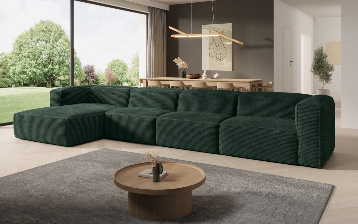 Luxuriöses Comfy L Maxi Cord Ecksofa: Schlaffunktion, Stauraum, Stilvoller Komfort