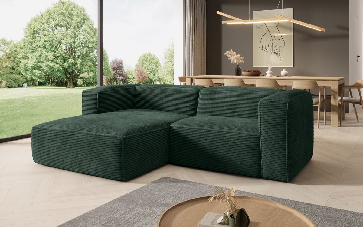 Komfortables Ecksofa Comfy L Mini aus Cord: Modern, Gemütlich, Vielseitig