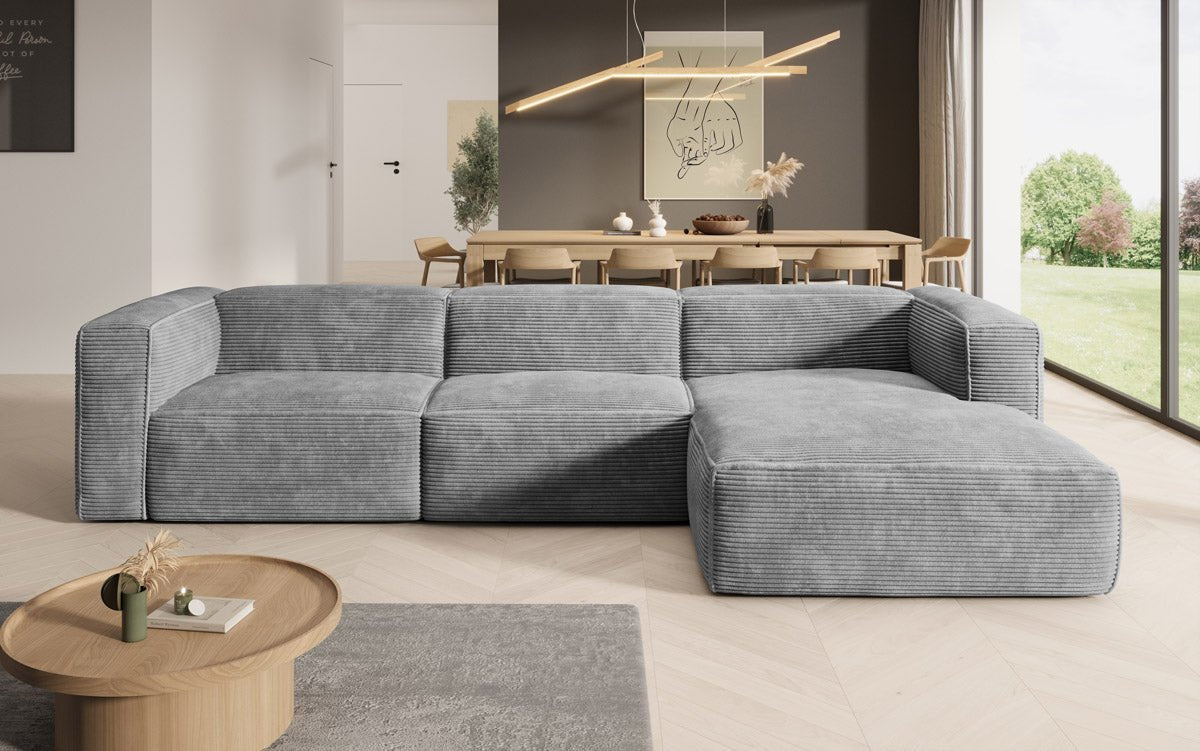Luxuriöses Designer Cord Ecksofa Comfy L – Modern, Gemütlich, Vielseitig Wohnzimmer