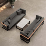 Lade das Bild in den Galerie-Viewer, Vayla Luxus Garten-Loungeset: 2 Dreisitzer Sofas, Couchtisch, Sunbrella, Aluminium