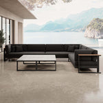 Lade das Bild in den Galerie-Viewer, Vayla Luxus Outdoor Wohnlandschaft: Ecksofa mit Doppeltisch, wetterfestem Aluminiumgestell