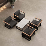 Lade das Bild in den Galerie-Viewer, Vayla Luxus Outdoor Lounge Set: 4 Aluminium Sessel & Tisch, wetterfest