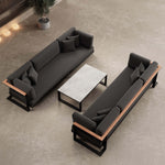 Lade das Bild in den Galerie-Viewer, Vayla Luxus Outdoor Lounge Set: 2 Dreisitzer, Tisch, Aluminium, Sunbrella® Polster