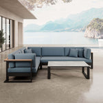 Lade das Bild in den Galerie-Viewer, Vayla Luxus L-Form Outdoor Lounge-Set: Wetterfestes Sofa mit Tisch aus Aluminium