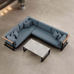 Lade das Bild in den Galerie-Viewer, Vayla Luxus L-Form Outdoor Lounge-Set: Wetterfestes Sofa mit Tisch aus Aluminium