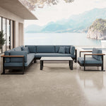 Lade das Bild in den Galerie-Viewer, Vayla Luxus Garten Loungegruppe: Ecksofa, Sessel, Tisch – Robustes Aluminium Outdoor-Set