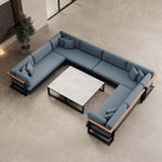 Lade das Bild in den Galerie-Viewer, Vayla Luxus U-förmige Outdoor-Wohnlandschaft mit elegantem Aluminiumtisch für Garten