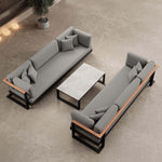 Lade das Bild in den Galerie-Viewer, Vayla Luxus Garten-Loungeset: 2 Dreisitzer Sofas, Couchtisch, Sunbrella, Aluminium