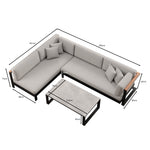 Lade das Bild in den Galerie-Viewer, Vayla Luxus Garten Ecklounge Set – Modulares Aluminium Ecksofa & Tisch