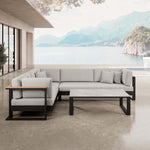 Lade das Bild in den Galerie-Viewer, Vayla Luxus L-Form Outdoor Lounge-Set: Wetterfestes Sofa mit Tisch aus Aluminium