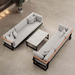 Lade das Bild in den Galerie-Viewer, Vayla Luxus Garten-Loungeset: 2 Dreisitzer Sofas, Couchtisch, Sunbrella, Aluminium