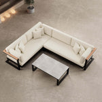 Lade das Bild in den Galerie-Viewer, Vayla Luxus L-Form Outdoor Lounge-Set: Wetterfestes Sofa mit Tisch aus Aluminium