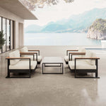 Lade das Bild in den Galerie-Viewer, Vayla Luxus Outdoor Lounge Set: 4 Aluminium Sessel & Tisch, wetterfest