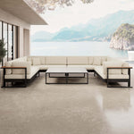 Lade das Bild in den Galerie-Viewer, Vayla Luxus U-förmige Outdoor-Wohnlandschaft mit elegantem Aluminiumtisch für Garten