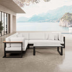 Lade das Bild in den Galerie-Viewer, Vayla Luxus L-Form Outdoor Lounge-Set: Wetterfestes Sofa mit Tisch aus Aluminium