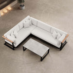 Lade das Bild in den Galerie-Viewer, Vayla Luxus L-Form Outdoor Lounge-Set: Wetterfestes Sofa mit Tisch aus Aluminium