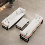 Lade das Bild in den Galerie-Viewer, Vayla Luxus Outdoor Lounge Set: 2 Dreisitzer, Tisch, Aluminium, Sunbrella® Polster