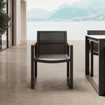 Lade das Bild in den Galerie-Viewer, Elegante Vayla Gartenstuhl Armlehnenstuhl Outdoor Aluminium Robinienholz Bequem Robust Stilvoll Modern