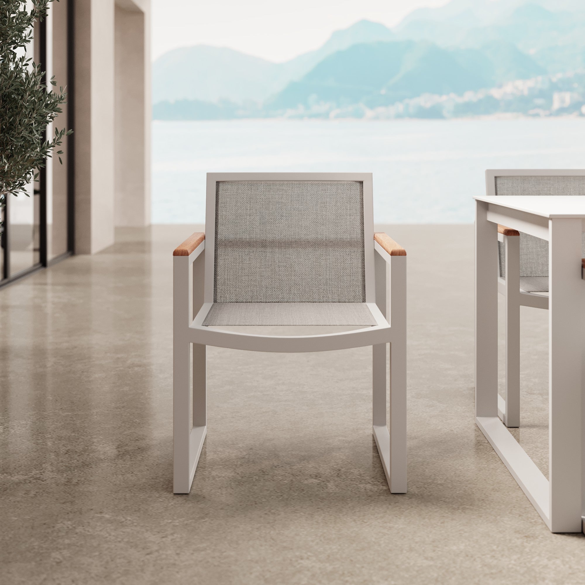 Elegante Vayla Gartenstuhl Armlehnenstuhl Outdoor Aluminium Robinienholz Bequem Robust Stilvoll Modern