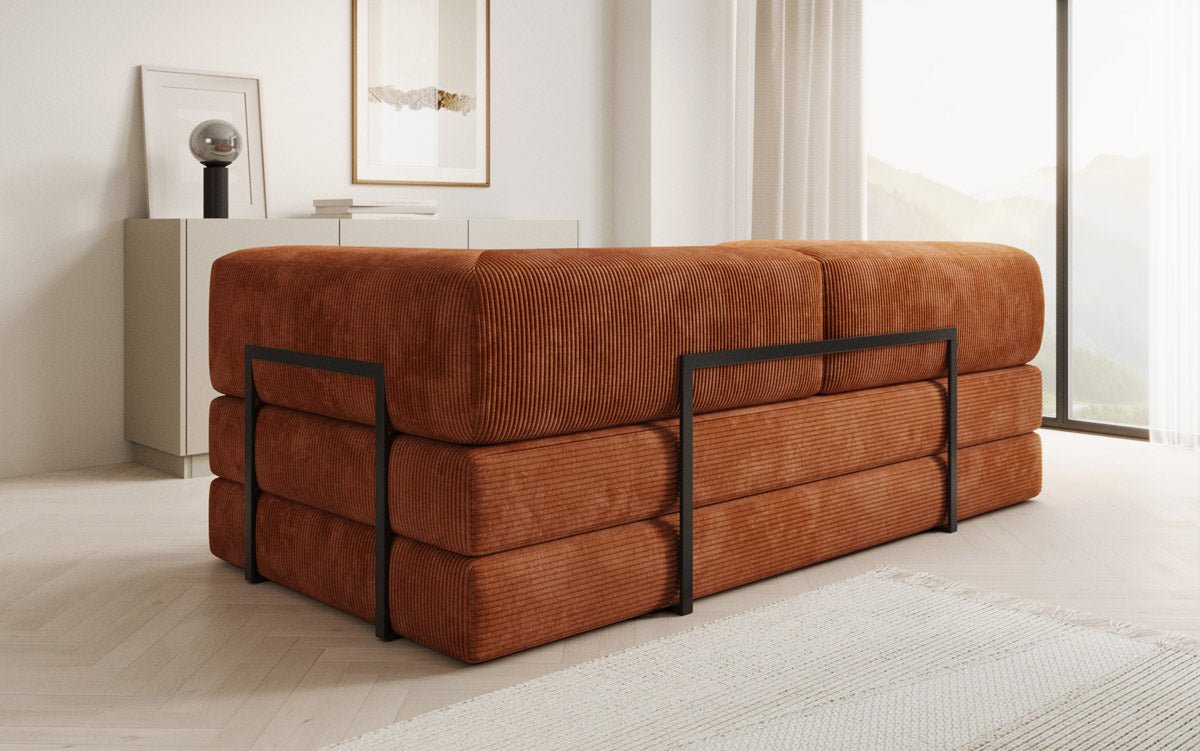 Luxuriöses Designer Cord Sofa 3-Sitzer – Komfort, Stil und Stauraum vereint