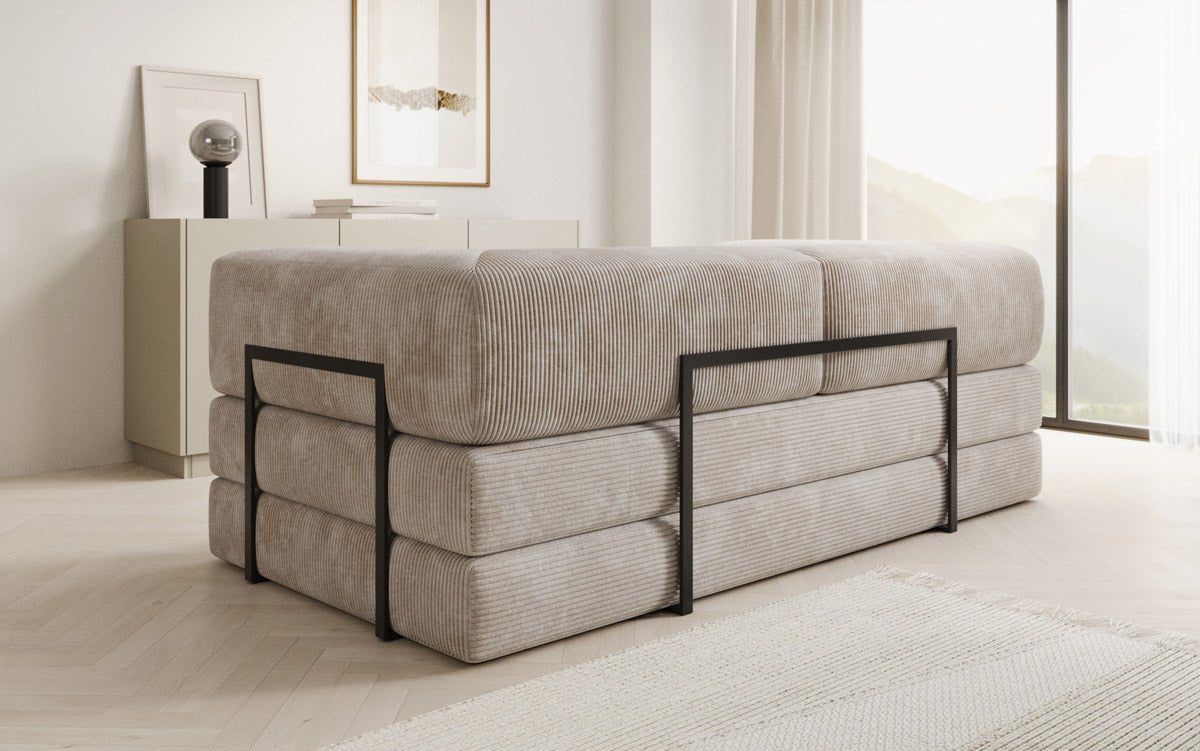 Luxuriöses Designer Cord Sofa 3-Sitzer – Komfort, Stil und Stauraum vereint