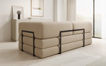 Lade das Bild in den Galerie-Viewer, Luxuriöses Designer Lazy 3-Sitzer Schlafsofa mit Stauraum in Bouclé