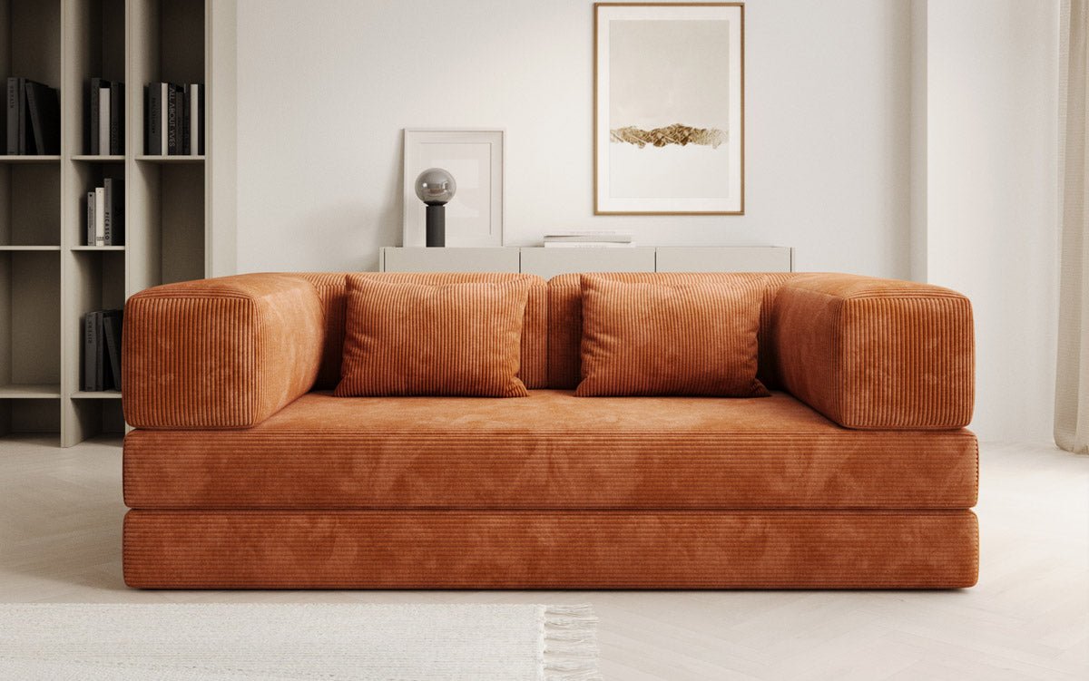 Luxuriöses Designer Cord Sofa 3-Sitzer – Komfort, Stil und Stauraum vereint