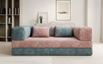 Lade das Bild in den Galerie-Viewer, Luxuriöses 3-Sitzer Schlafsofa: Bequemes Cord-Design mit Stauraum in Bubblegum