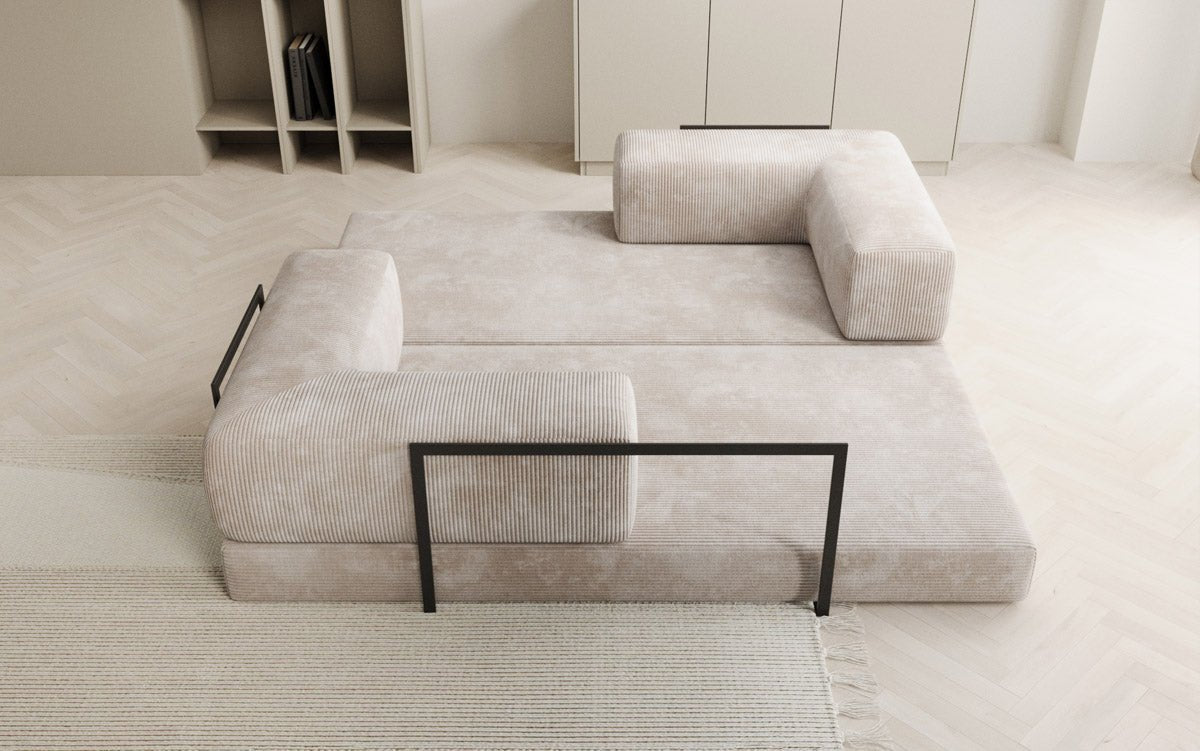 Luxuriöses Designer Cord Sofa 3-Sitzer – Komfort, Stil und Stauraum vereint