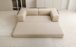 Lade das Bild in den Galerie-Viewer, Luxuriöses Designer Lazy 3-Sitzer Schlafsofa mit Stauraum in Bouclé