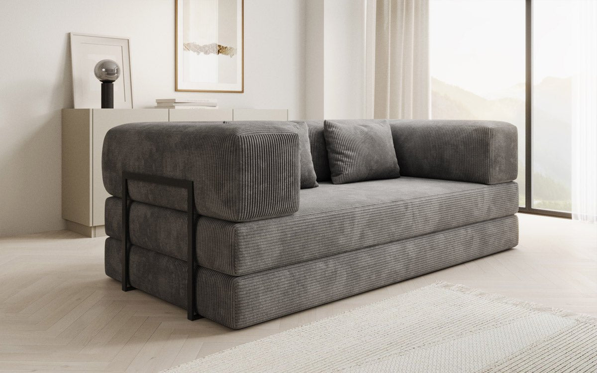 Elegantes, Modernes 3-Sitzer Cordsofa Lazy: Komfort, Schlaffunktion & Praktischer Stauraum