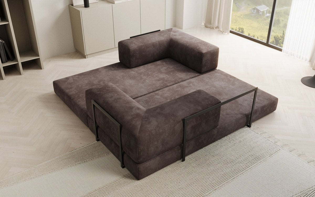 Elegantes, Modernes 3-Sitzer Cordsofa Lazy: Komfort, Schlaffunktion & Praktischer Stauraum