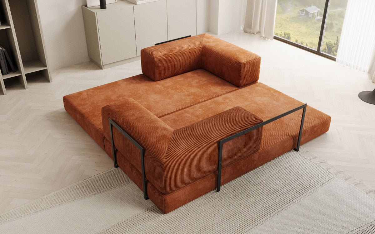 Elegantes, Modernes 3-Sitzer Cordsofa Lazy: Komfort, Schlaffunktion & Praktischer Stauraum