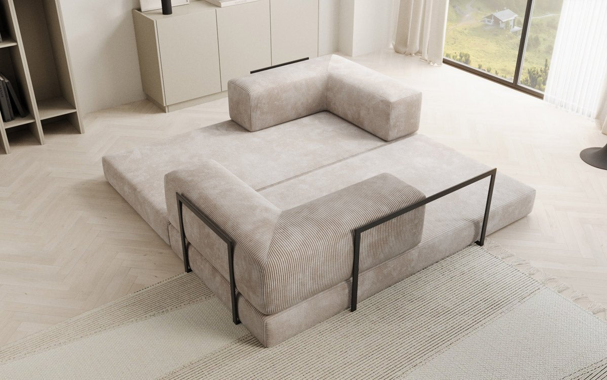 Luxuriöses Designer Cord Sofa 3-Sitzer – Komfort, Stil und Stauraum vereint