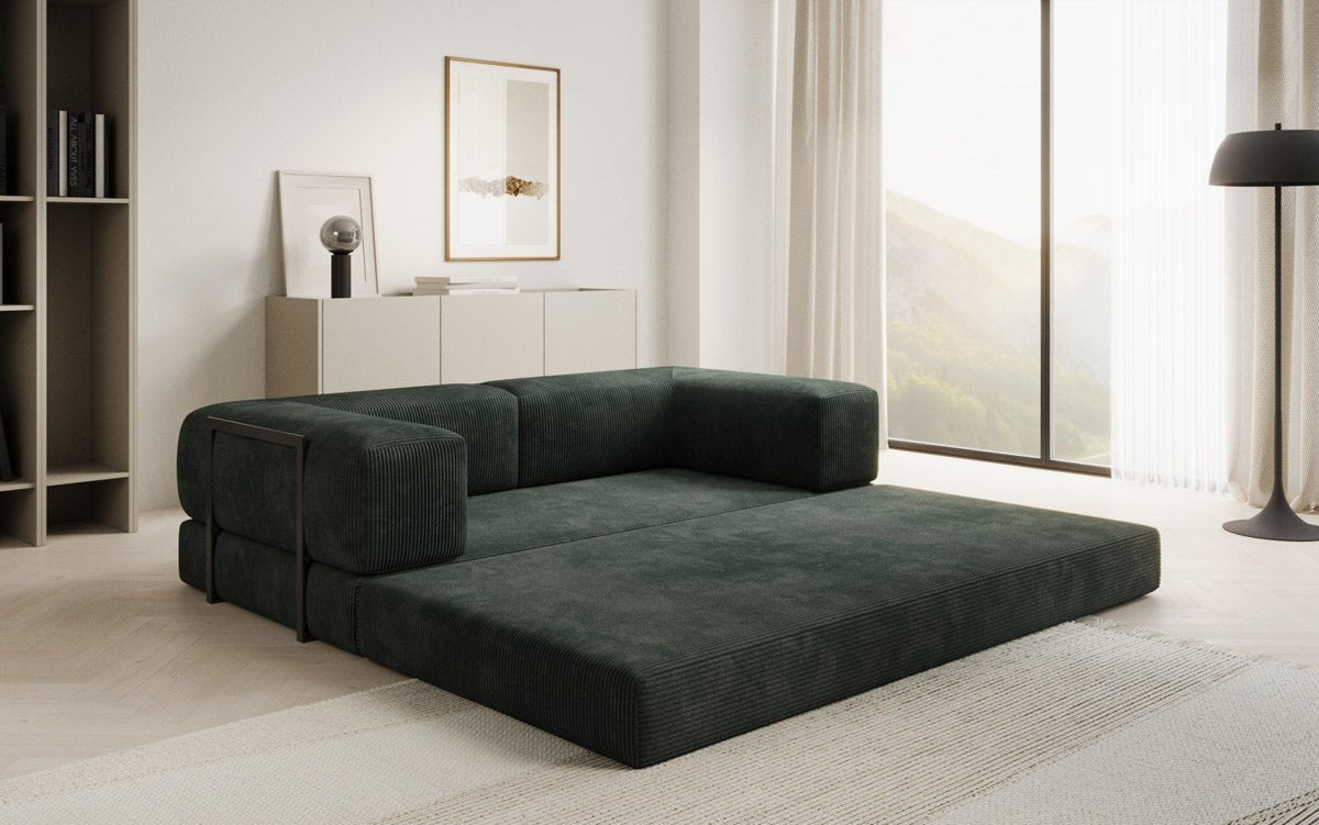 Elegantes, Modernes 3-Sitzer Cordsofa Lazy: Komfort, Schlaffunktion & Praktischer Stauraum