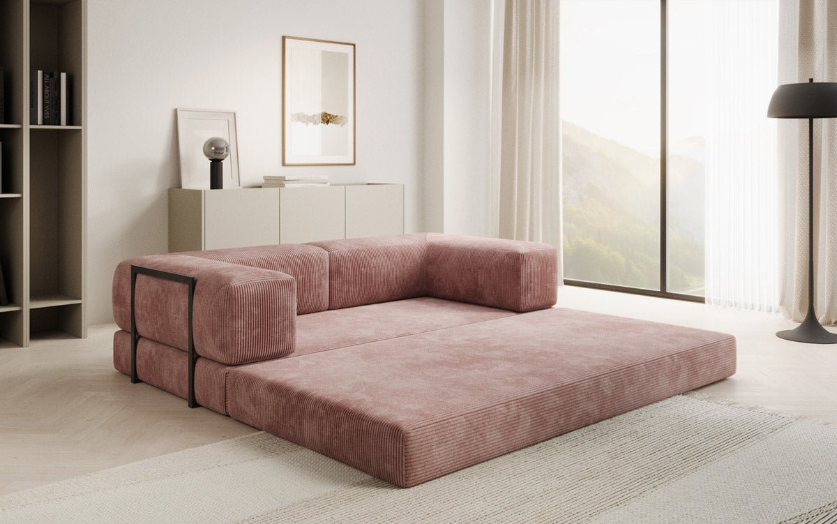 Elegantes, Modernes 3-Sitzer Cordsofa Lazy: Komfort, Schlaffunktion & Praktischer Stauraum