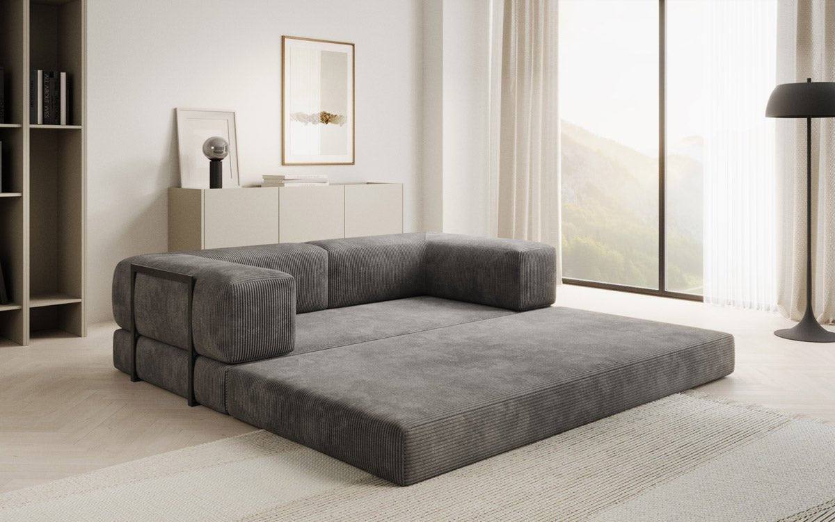 Elegantes, Modernes 3-Sitzer Cordsofa Lazy: Komfort, Schlaffunktion & Praktischer Stauraum