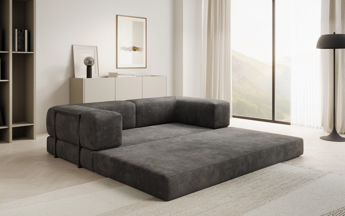 Luxuriöses Designer Cord Sofa 3-Sitzer – Komfort, Stil und Stauraum vereint