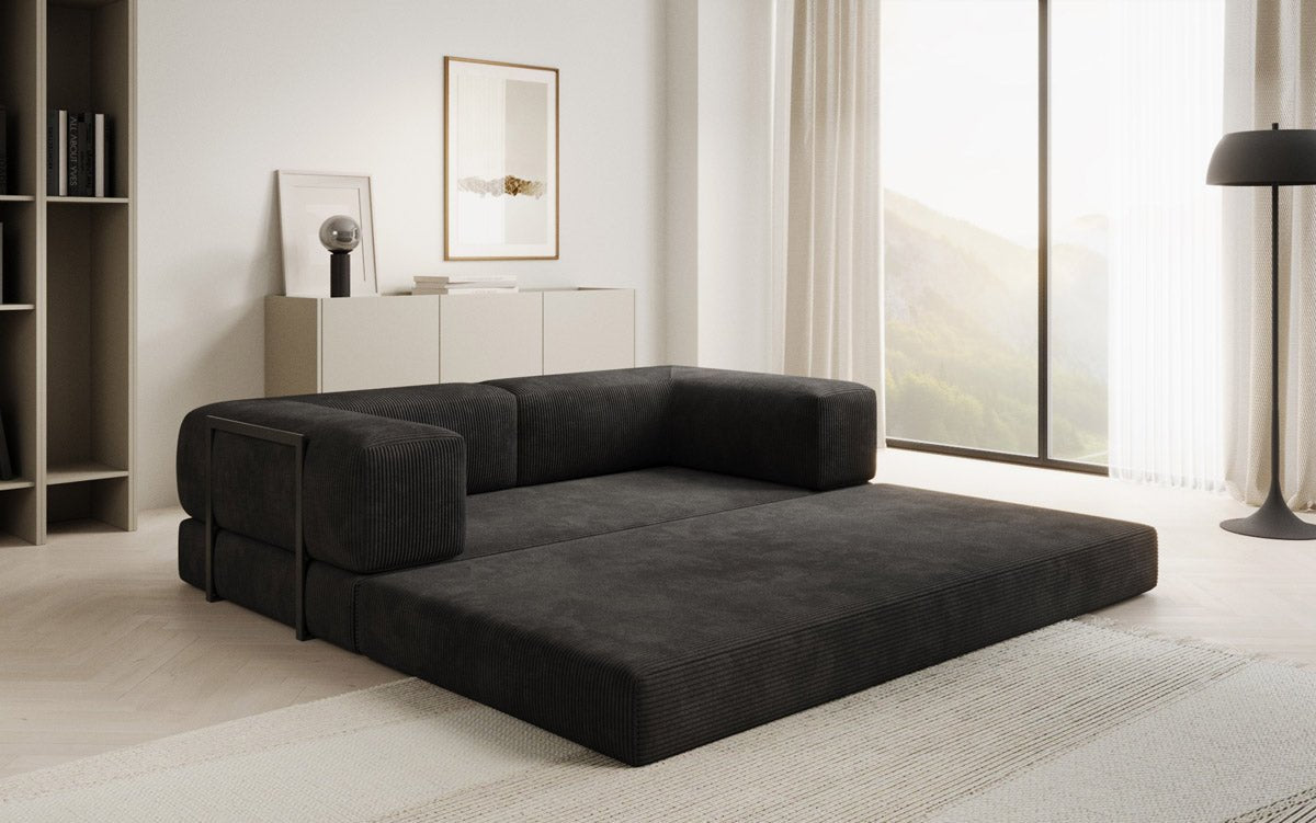 Elegantes, Modernes 3-Sitzer Cordsofa Lazy: Komfort, Schlaffunktion & Praktischer Stauraum